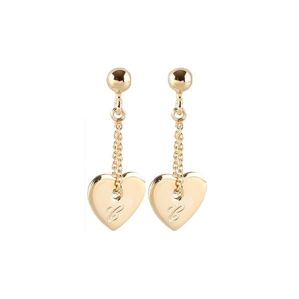 Sterling Silver Engraved Heart Earrings