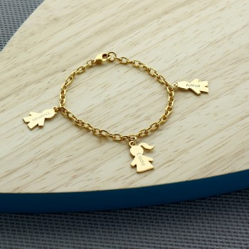 Personalized boy/girl bracelet Gold Plated