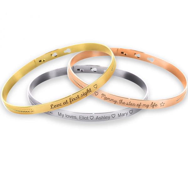 Trio Pearl Bangle Bracelets Sterling Silver, Rose Silver and Gold plated