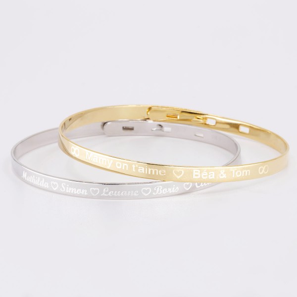 Duo Small Bangle Bracelets to engrave