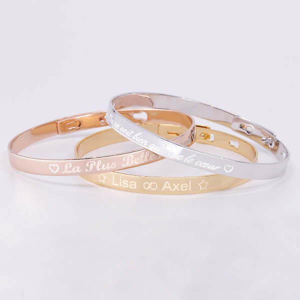 Trio Bangle Bracelets in Sterling Silver, Pink Silver and Gold plated