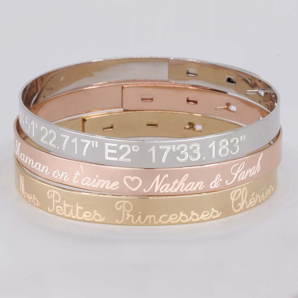 Maison Margiela Rose Gold Engraved Cuff Bracelet | Smart Closet