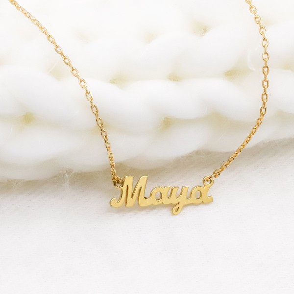 Nameplate Necklace Gold Plated