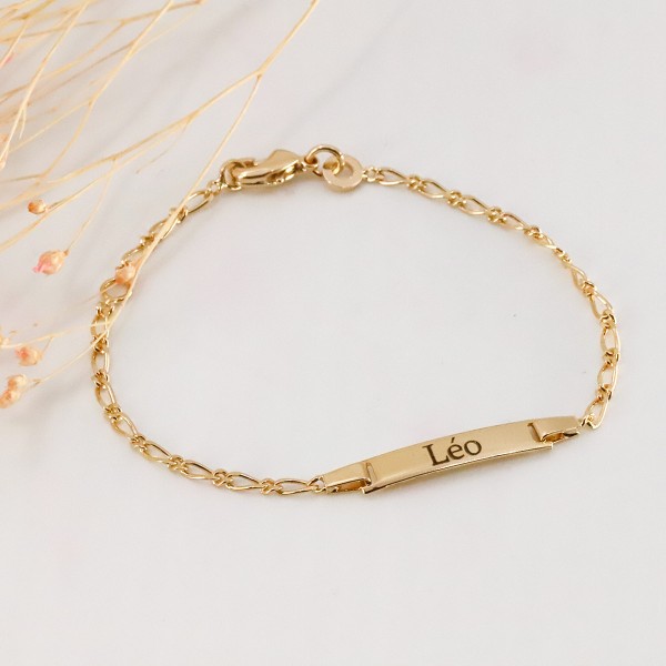 Engraved ID bracelet for Baby with Twist Chain