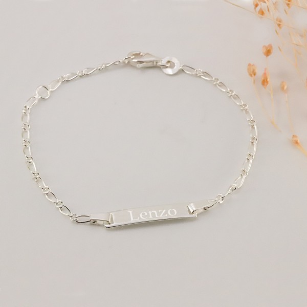 Engraved ID bracelet for Baby with Twist Chain