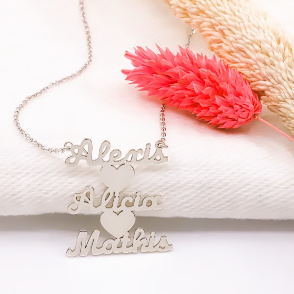 Nameplates and Heart Necklace