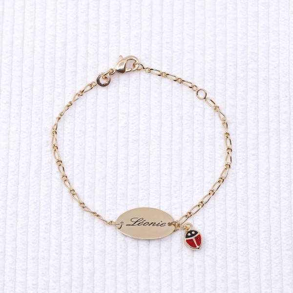 Engraved Ladybug ID Bracelet for Baby