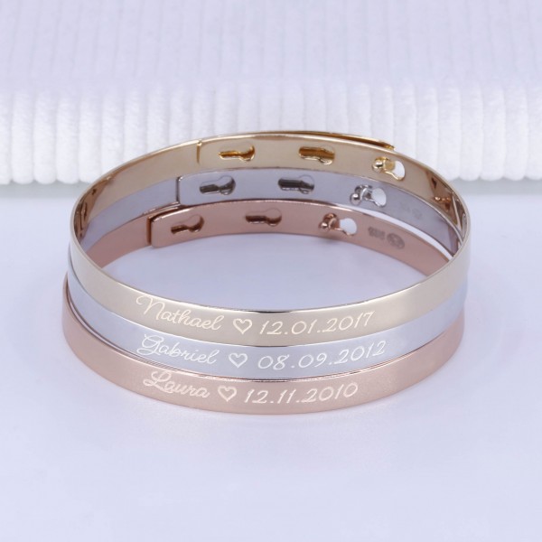 Trio Bangle Bracelets in Sterling Silver, Pink Silver and Gold plated